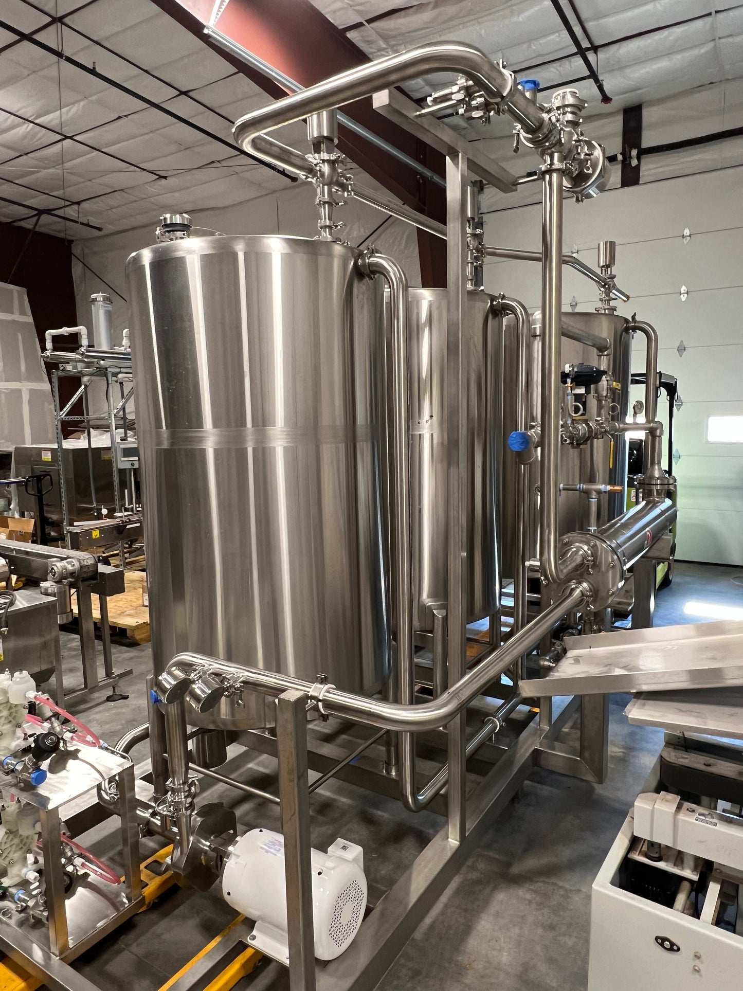 NEW - CIP SKID - 3 Tank Automatic CIP Skid with Heat Exchanger and Chemical Injection