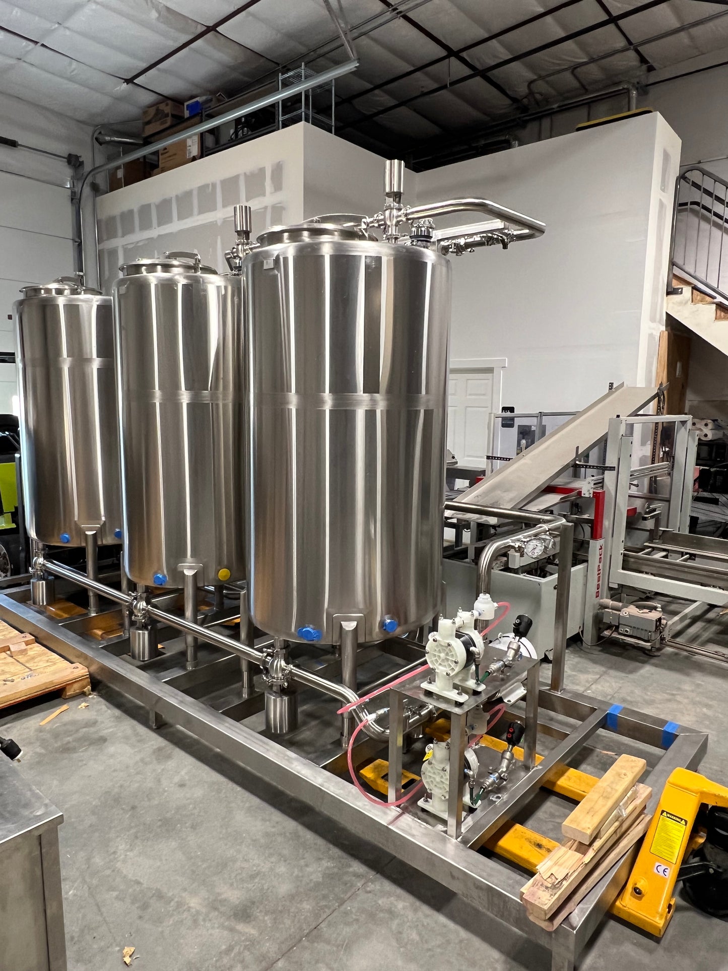 NEW - CIP SKID - 3 Tank Automatic CIP Skid with Heat Exchanger and Chemical Injection