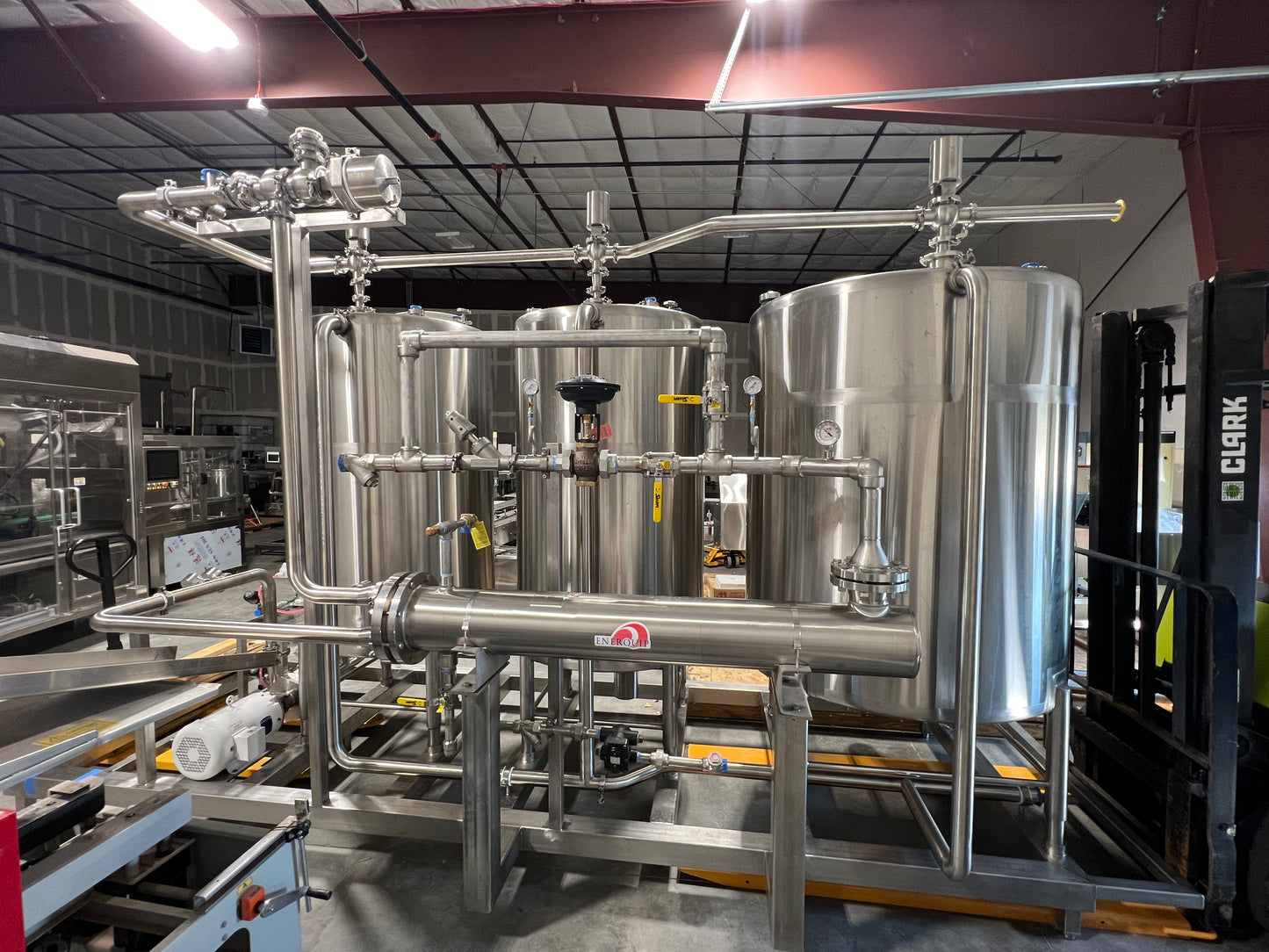 NEW - CIP SKID - 3 Tank Automatic CIP Skid with Heat Exchanger and Chemical Injection