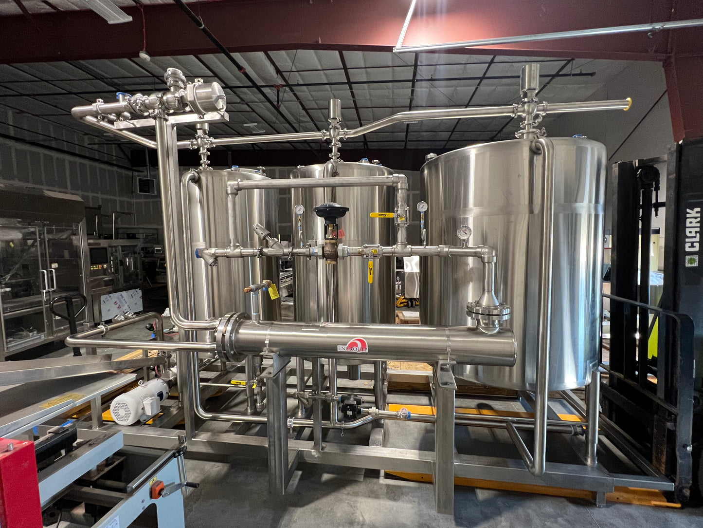 NEW - CIP SKID - 3 Tank Automatic CIP Skid with Heat Exchanger and Chemical Injection