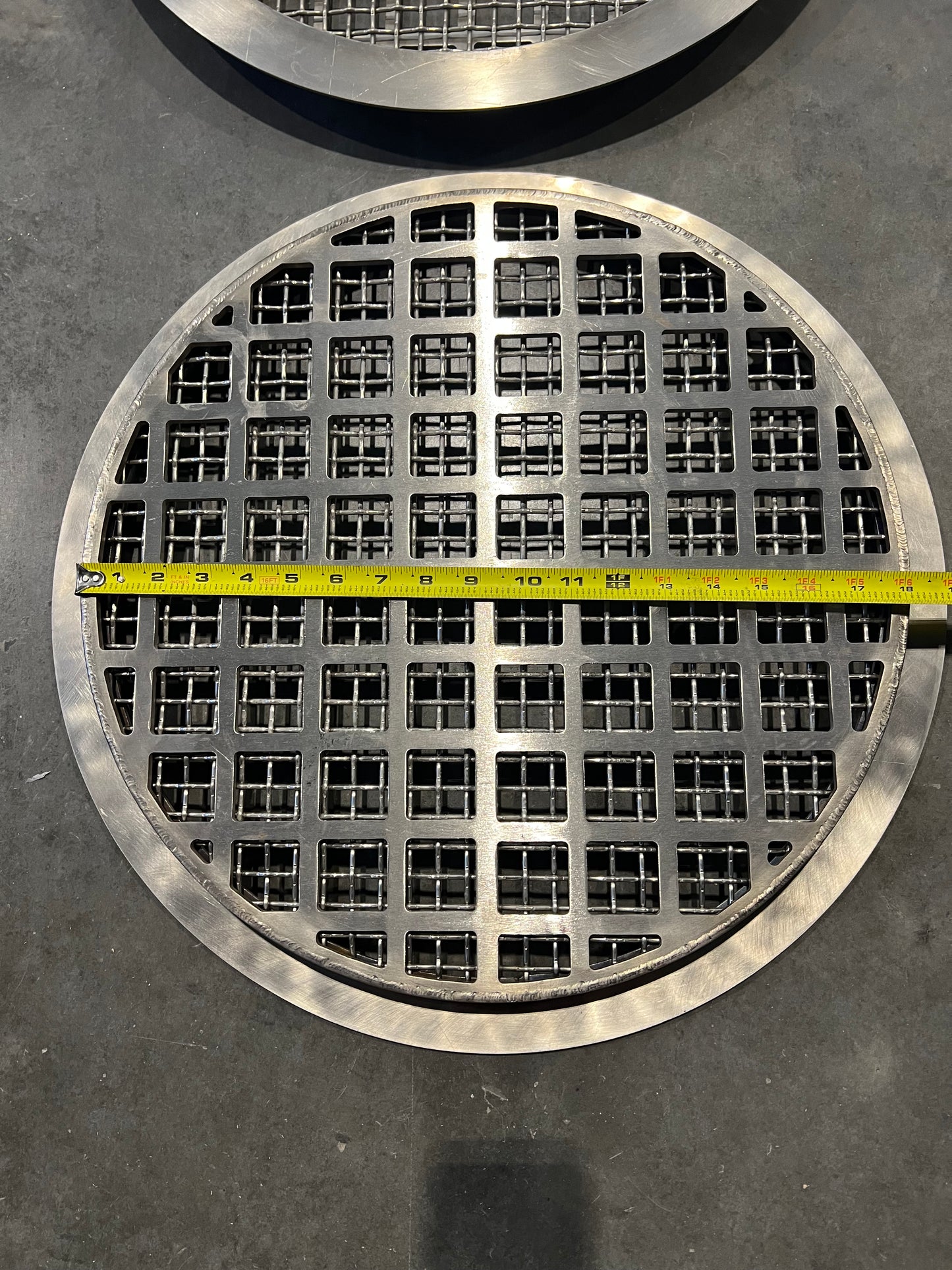 4 Each New, ATS Fabricated 18-1/4” ID by 21” OD Manway Screens — 304 SS—custom sizes available upon request