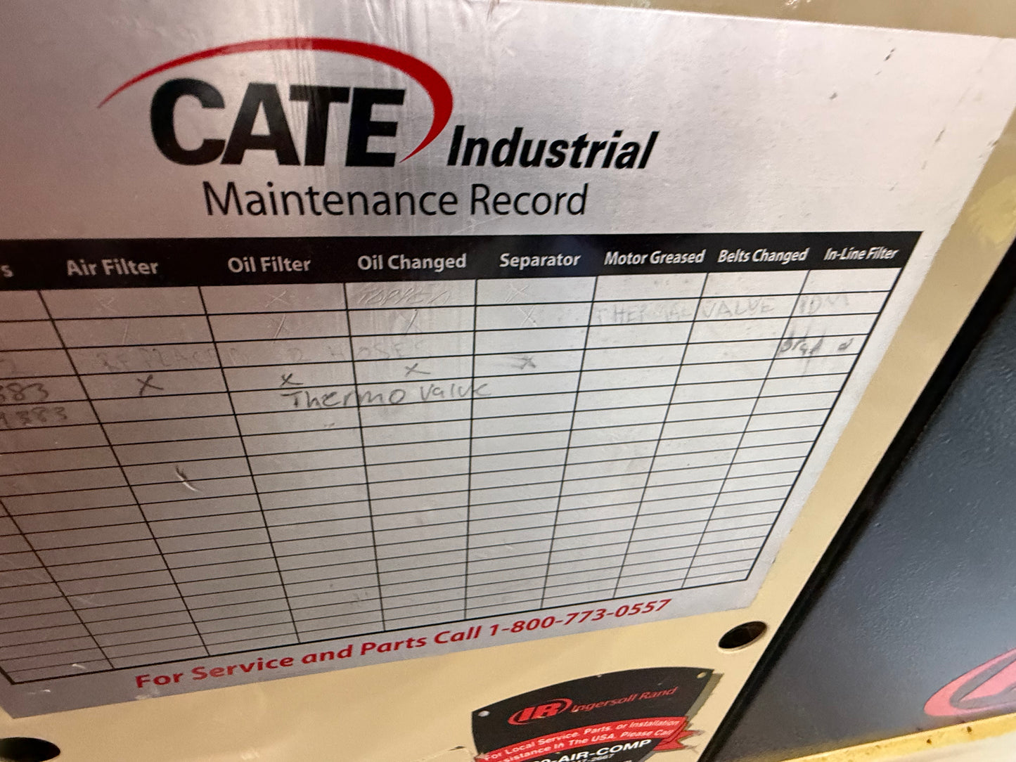 Used Ingersol Rand Air Compressor - Model R11i's - Less Tank and Dryer