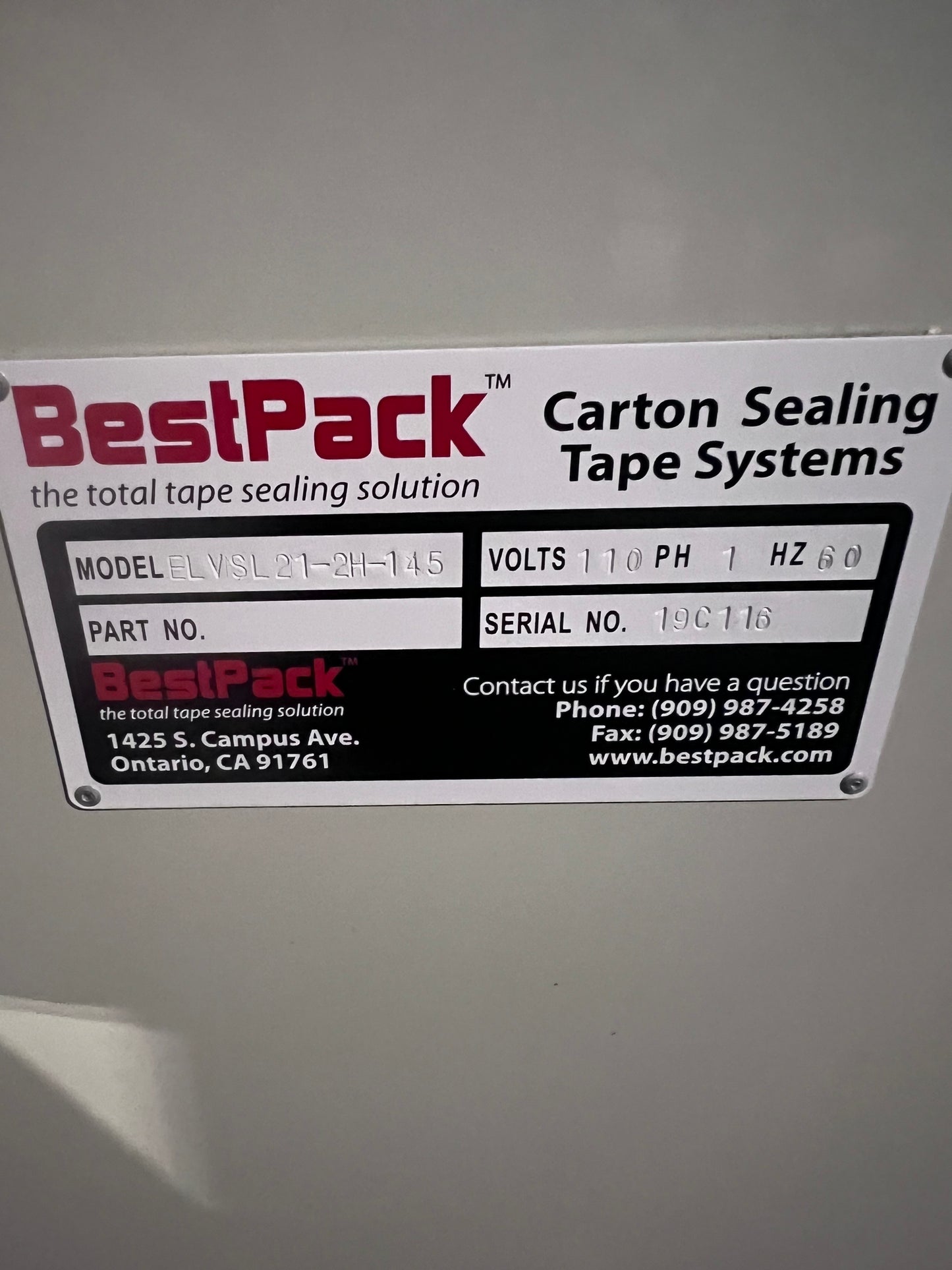 Used Best Pack - Automatic Uniform Case Erector & Bottom Sealer, Model ELVSL21-2H-145