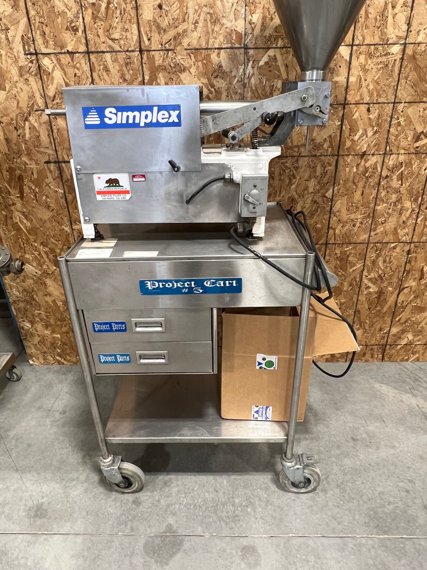 Simplex with Hopper and Portable cart with drawers