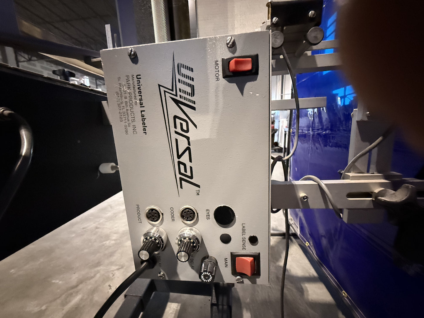 Used Universal Labeler, Park Products, Inc,  Serial # TA2B-285