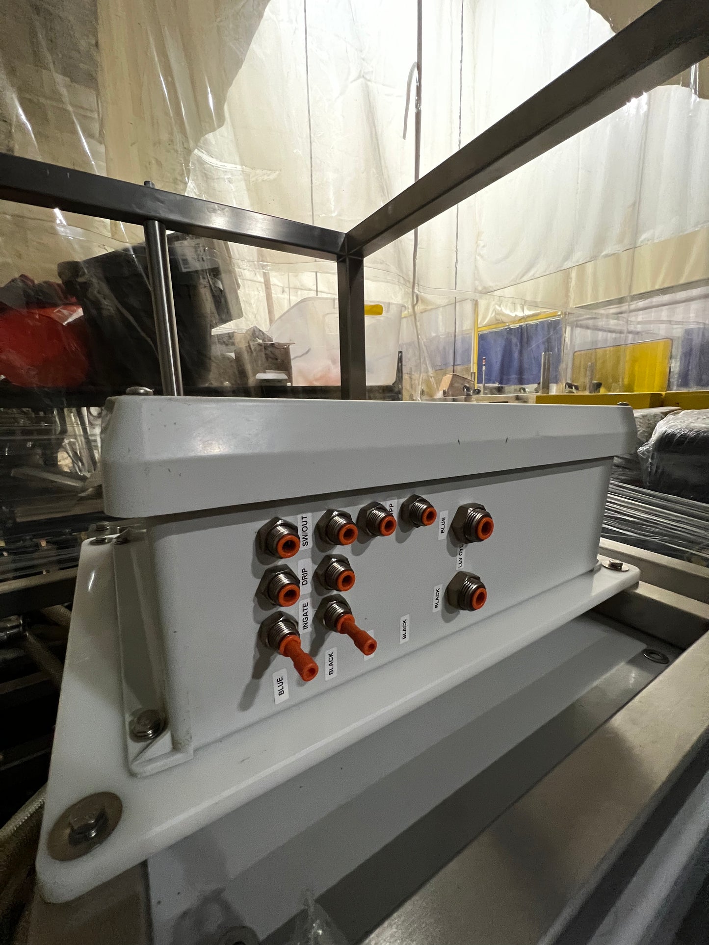 Slightly Used Inline Filling Systems - Overflow Filler - 16-20 Head Pressure overflow hot filler, with feed tank, Serial # 46910, 220 Volt