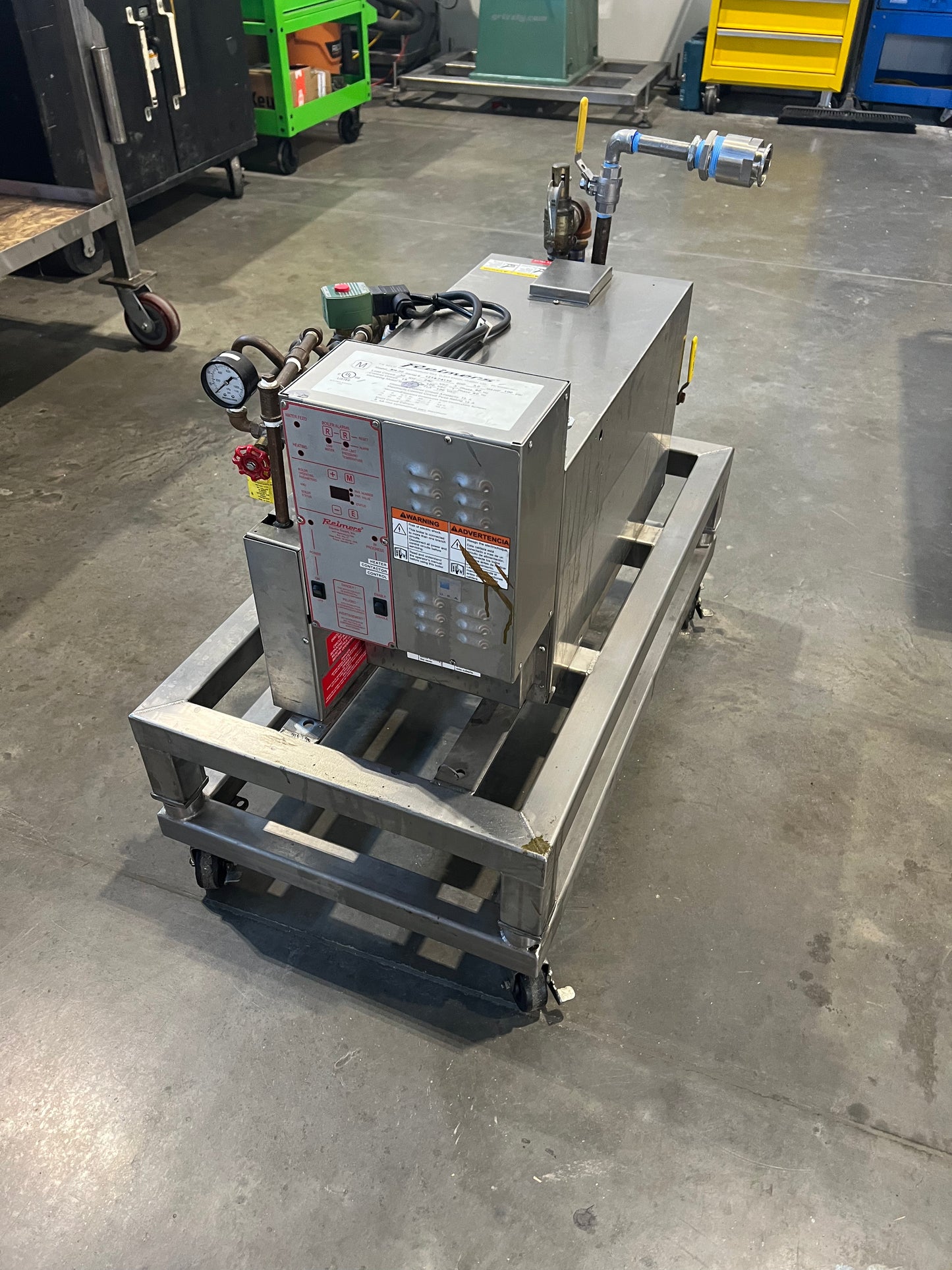 Pre owned / minimal use, 100 psi steam generator on SS frame and SS casters —Stock UTAH - Quantity 1