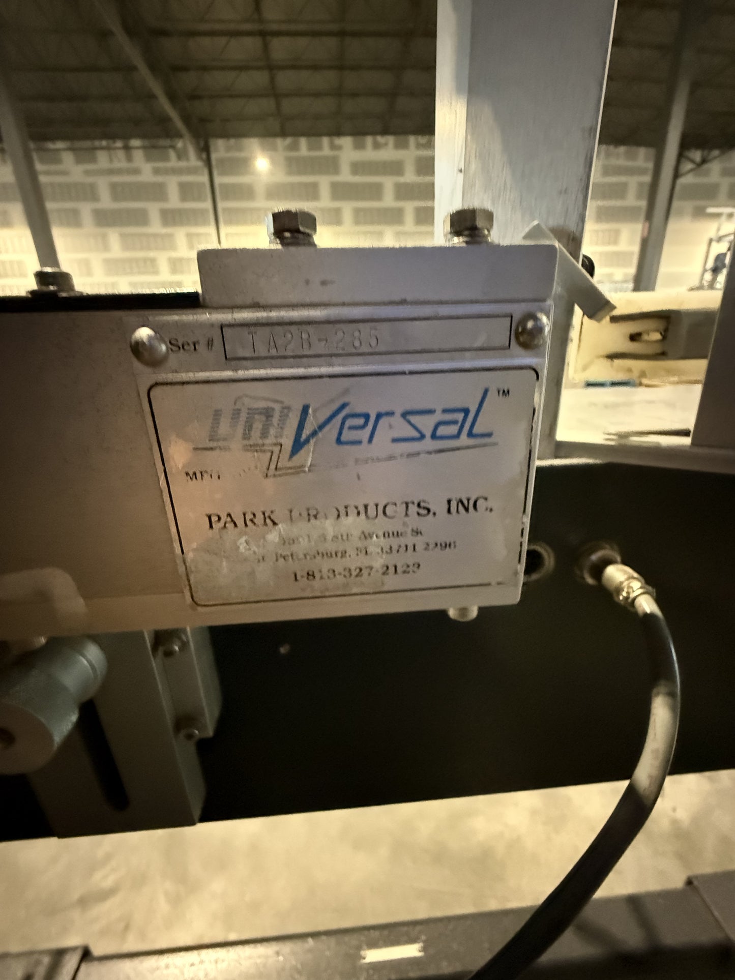 Used Universal Labeler, Park Products, Inc,  Serial # TA2B-285