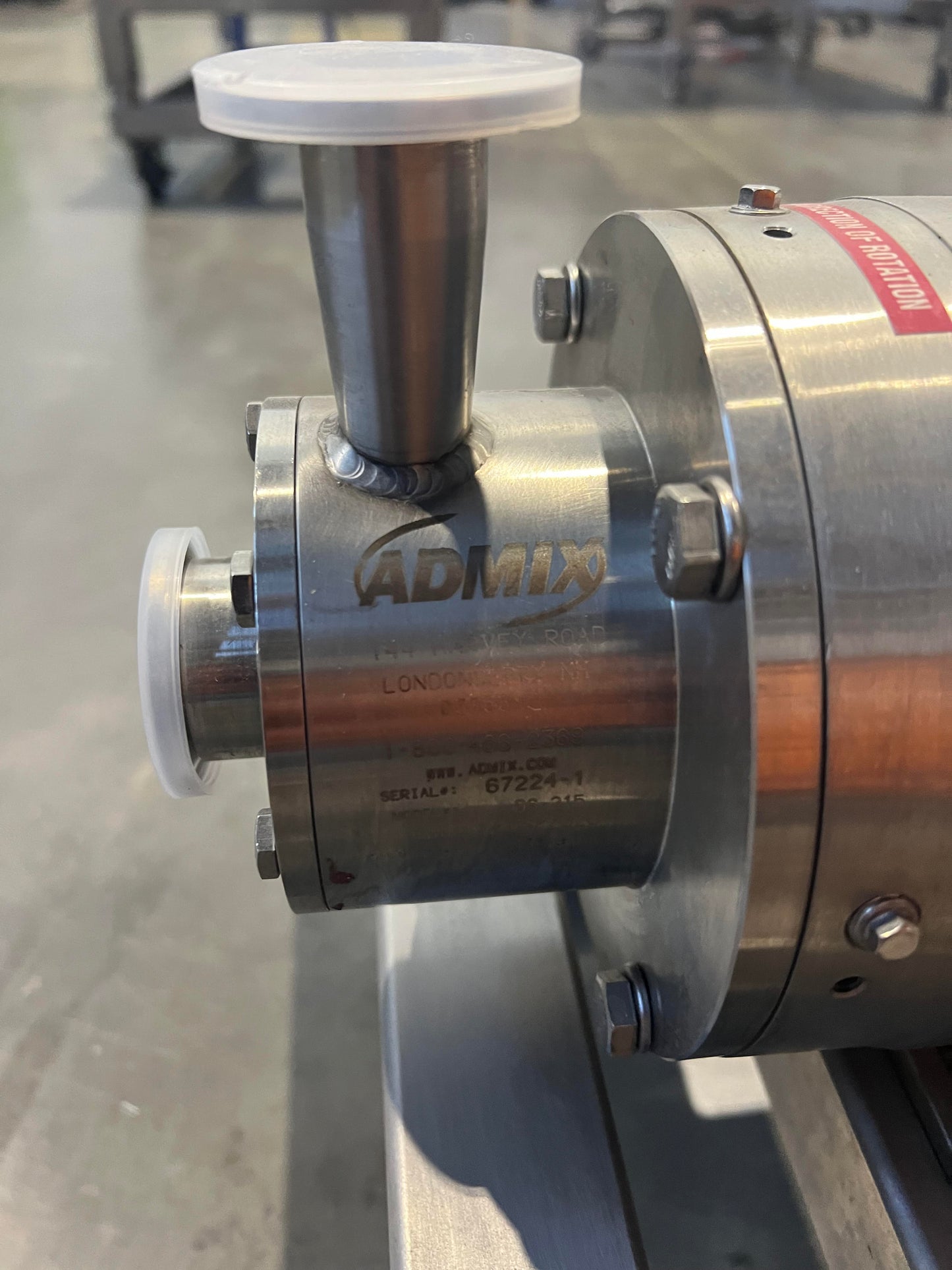 Preowned / minimal use, DS215 Admix Dynashear-SS 2 HP motor, 110V VFD, on SS cart with casters - Stock UTAH - Quantity 1