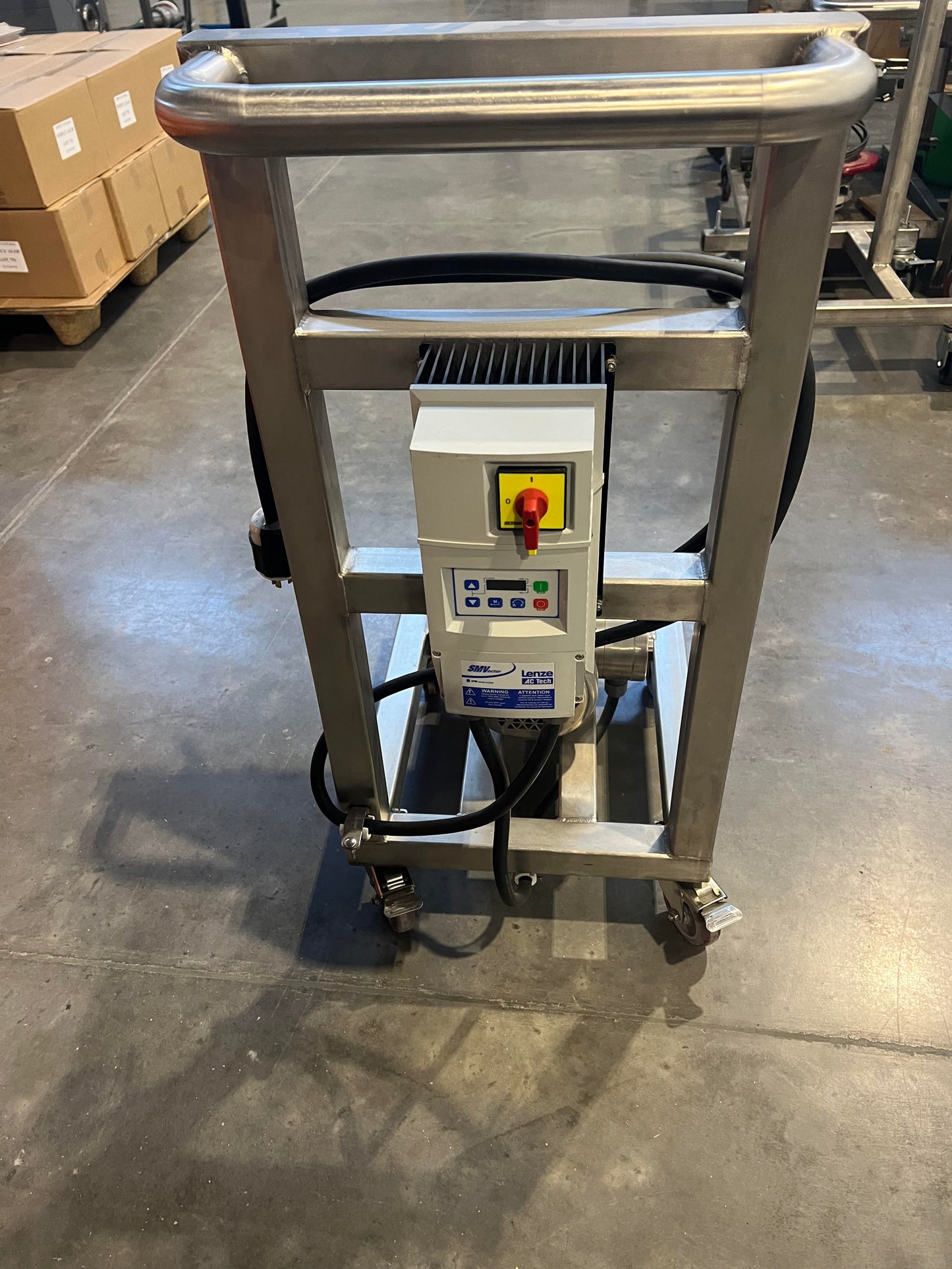 Preowned / minimal use, DS215 Admix Dynashear-SS 2 HP motor, 110V VFD, on SS cart with casters - Stock UTAH - Quantity 1