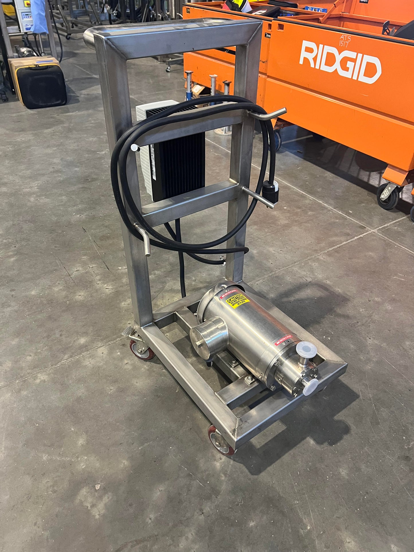 Preowned / minimal use, DS215 Admix Dynashear-SS 2 HP motor, 110V VFD, on SS cart with casters - Stock UTAH - Quantity 1