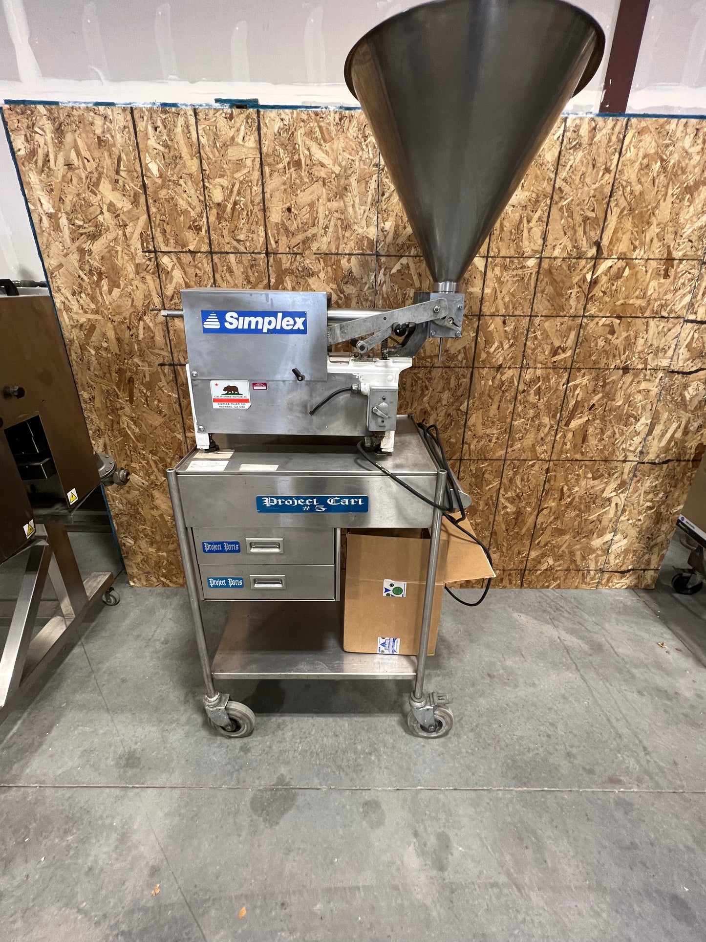 Simplex with Hopper and Portable cart with drawers