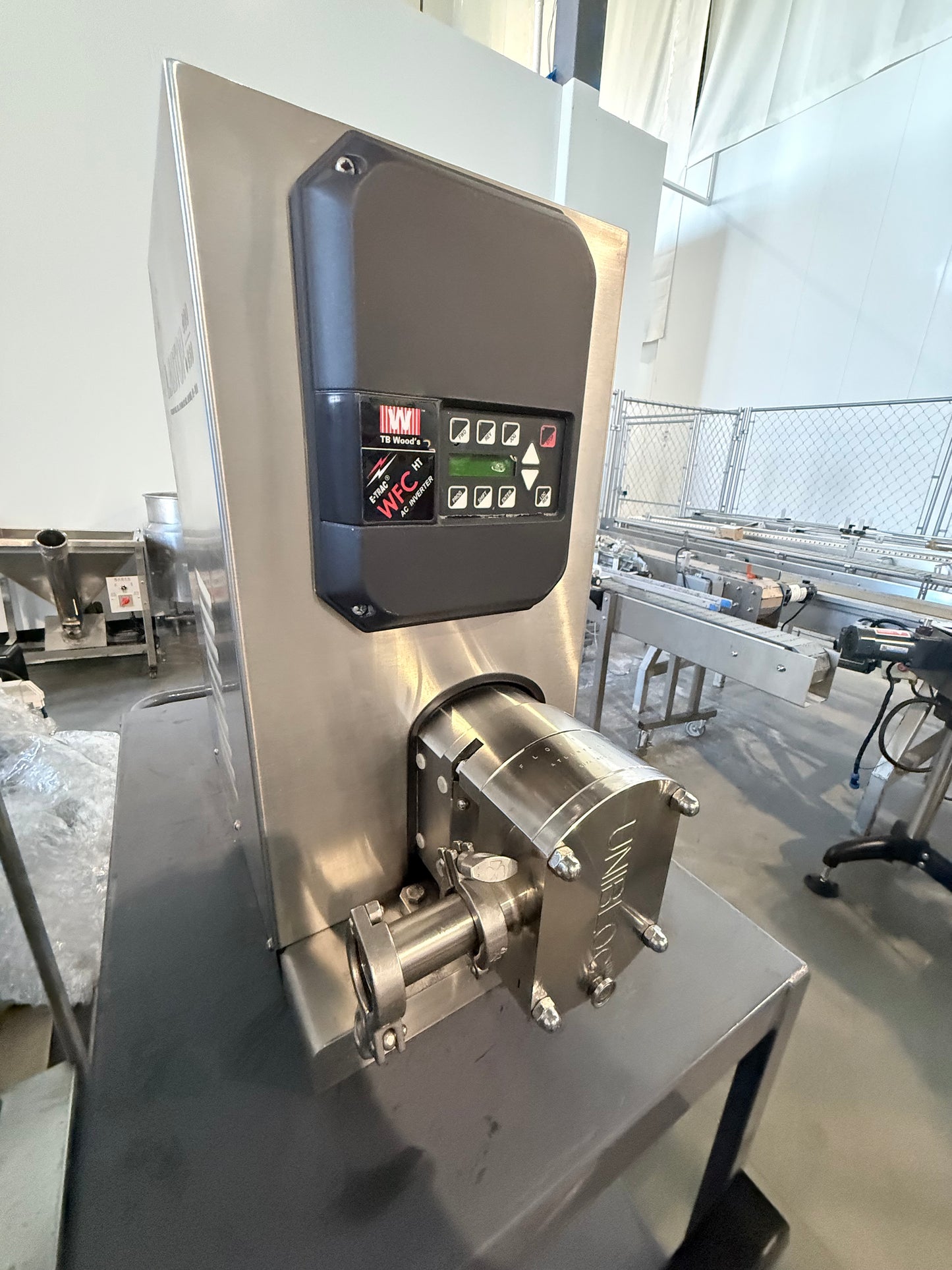 Pre-Owned Unibloc PD Pump Model Labtop 400-450, TC Ports, On Casters with Plug, VFD