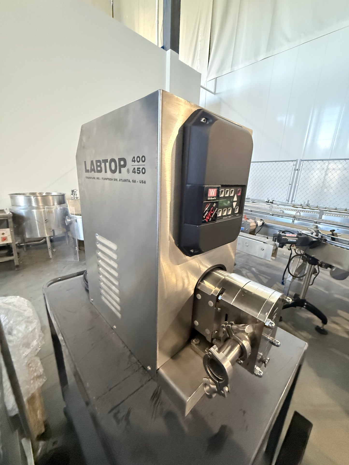 Pre-Owned Unibloc PD Pump Model Labtop 400-450, TC Ports, On Casters with Plug, VFD