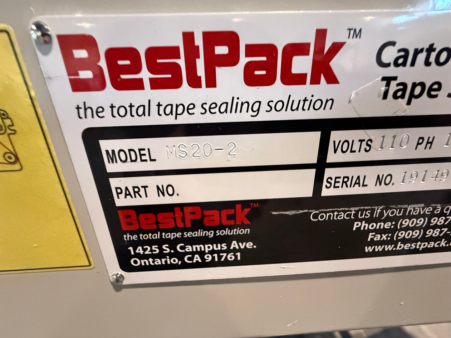Best Pack Case Packer - Bottom Taper - MS20-2