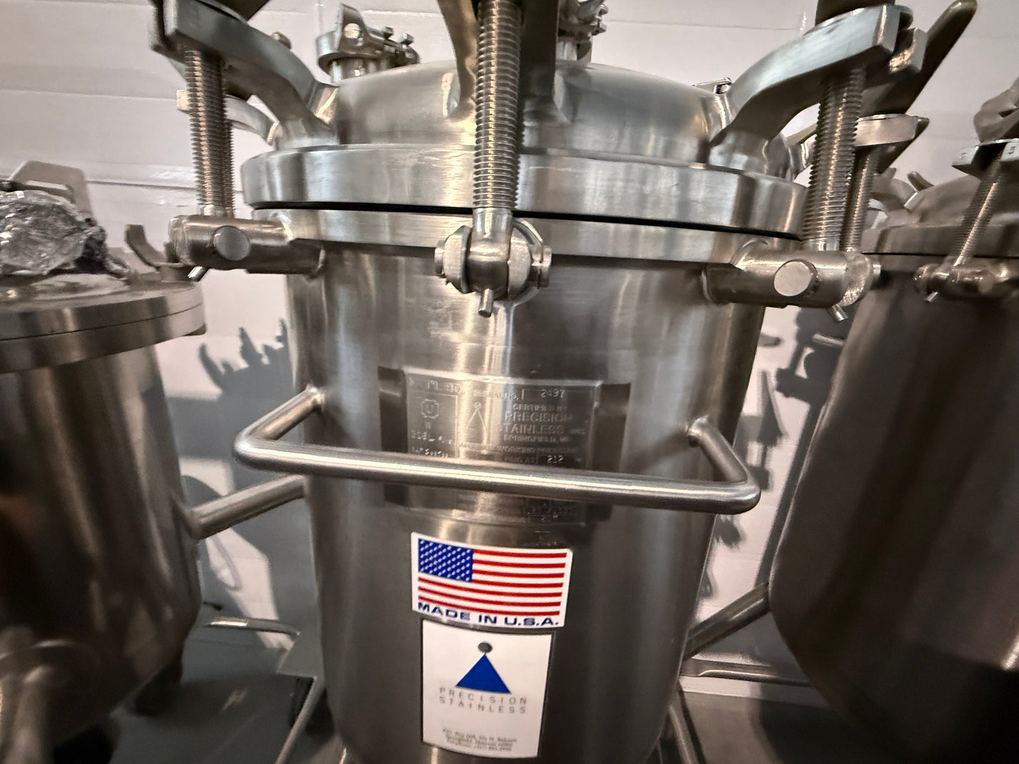 Pre-Owned 100 Liter Pressure Tank - Precision Stainless 316SS, Working Pressure 60 PSIG @ 212Deg