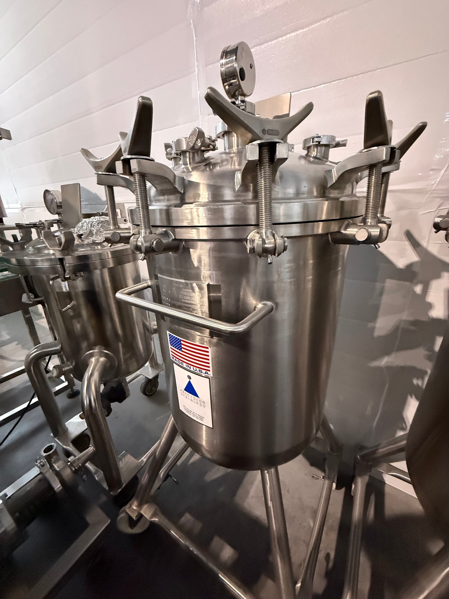 Pre-Owned 100 Liter Pressure Tank - Precision Stainless 316SS, Working Pressure 60 PSIG @ 212Deg