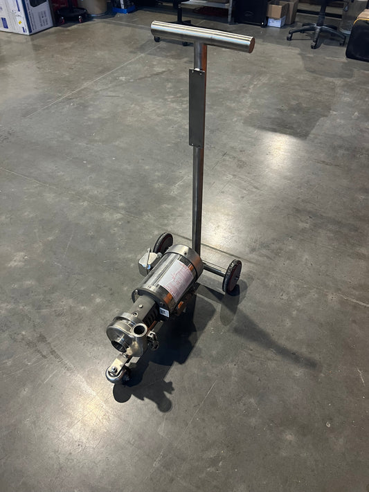 Pre Owned / minimal use, C114 Pump - 3.5 inch impeller, SS 1.5 HP motor, 110V VFD on SS cart with casters