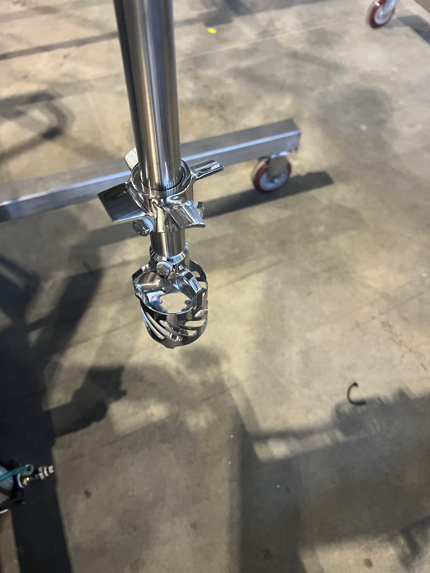 Pre owned / minimal use, ATS Pneumatic Lift Stand with Admix Rotsolver — SS 1.5HP motor, 110 v VFD, on SS cart with casters - 1 Each