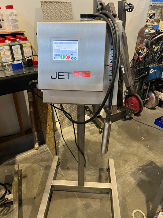 Pre-Owned Leibinger Ink Jet Printer - Black Ink, 110V, SS Square Tube Cart/Stand with Casters