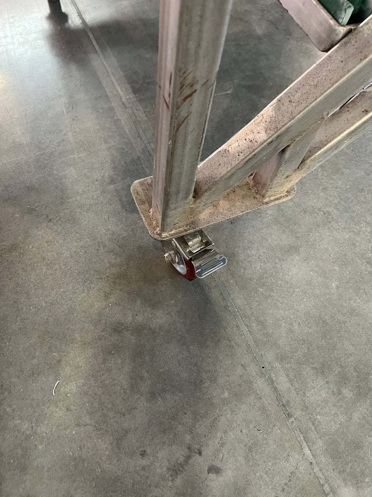 Pre-Owned / Minimal Use, SS Platform with stairs - currently mounted on SS Temporary casters