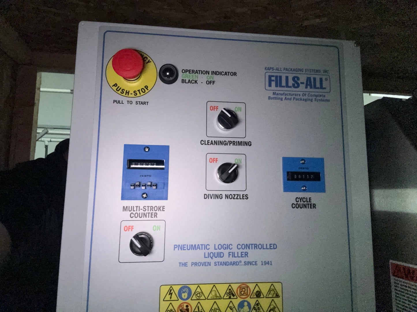Kaps-All NEW Model V-8-E- Piston filler with 8'6" conveyor - 10 Pistons / Tip Nozzles, Class 1 / Div 1