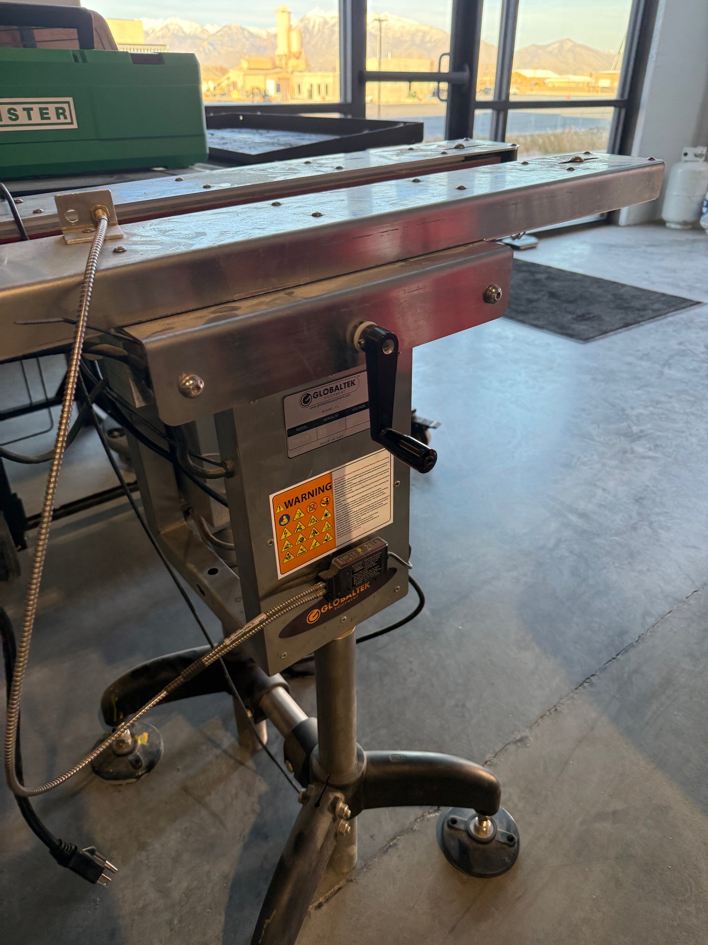 Used - Globaltek Bottomless Belt Transfer Conveyor - (Hugger Belt Conveyor)