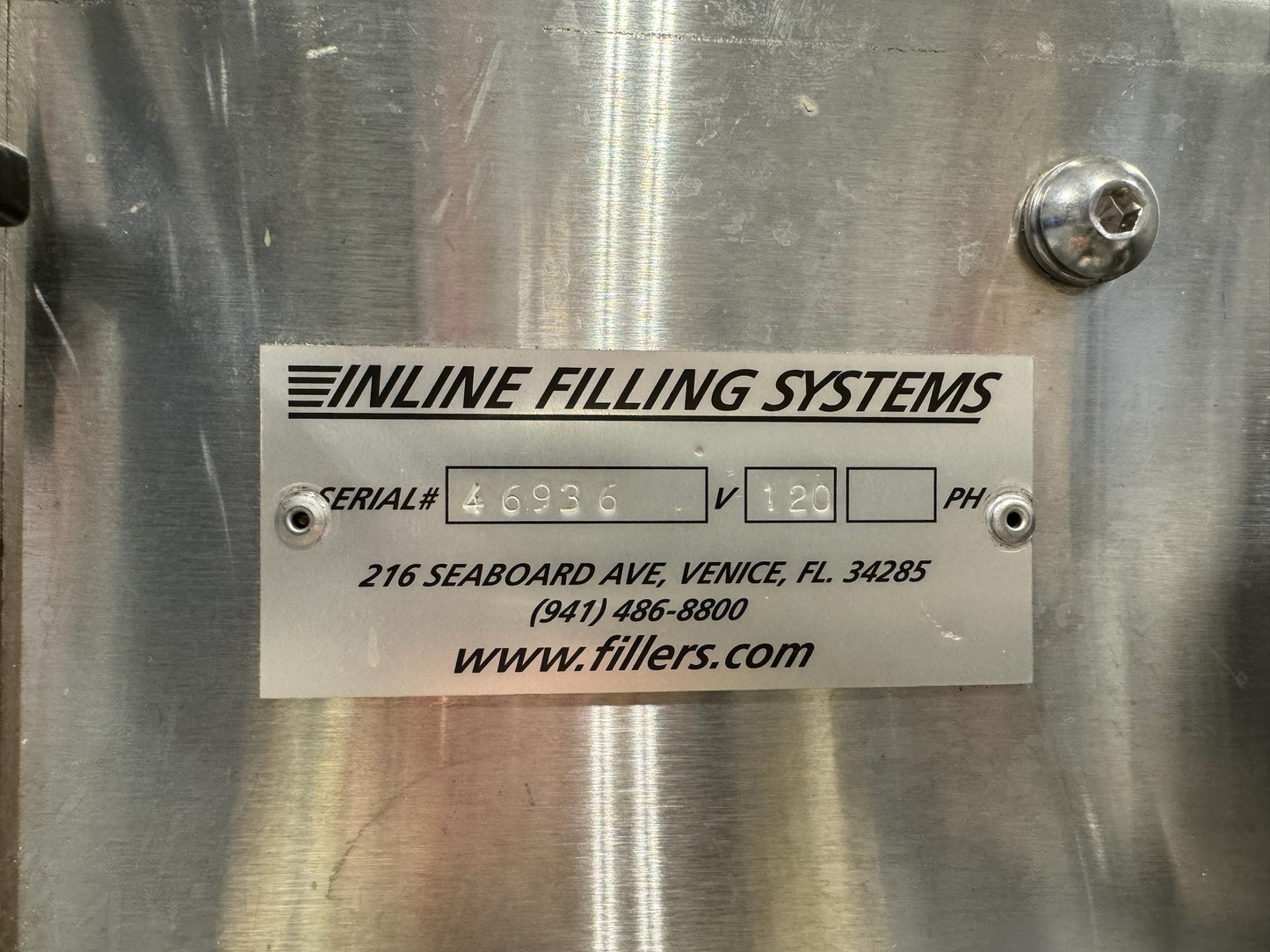 Conveyor, Inline Fillers, with Transitions, 12ft x 4.5in and 10ft x 7.5in.