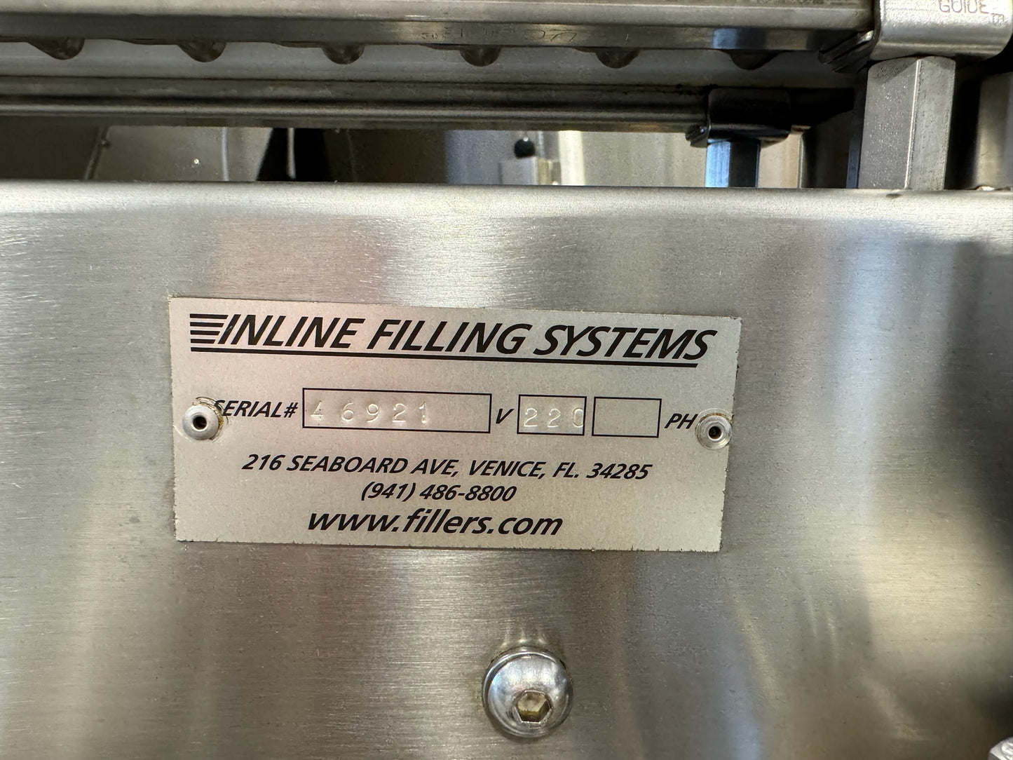 Conveyor, Inline Filling Systems, 15 ft x 4.5 in