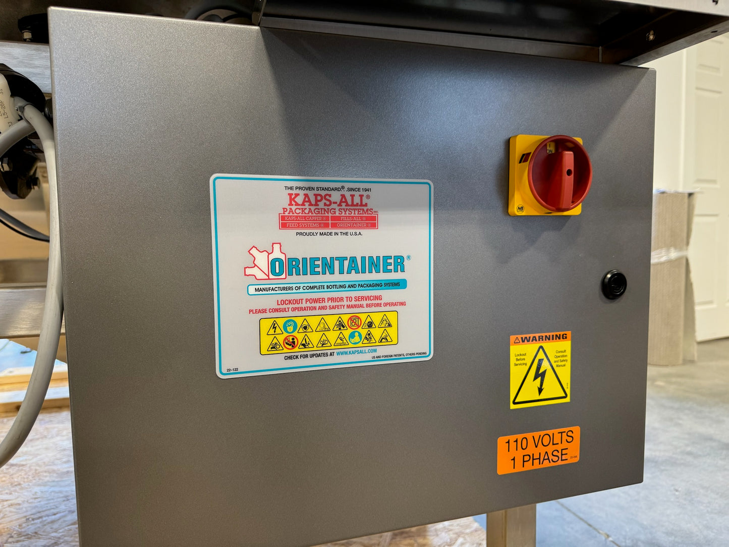 Kaps-All Model AU-3 Bottle Unscrambler / Cleaner, NEW 30" prefeed elevator and 20 cubic ft hopper