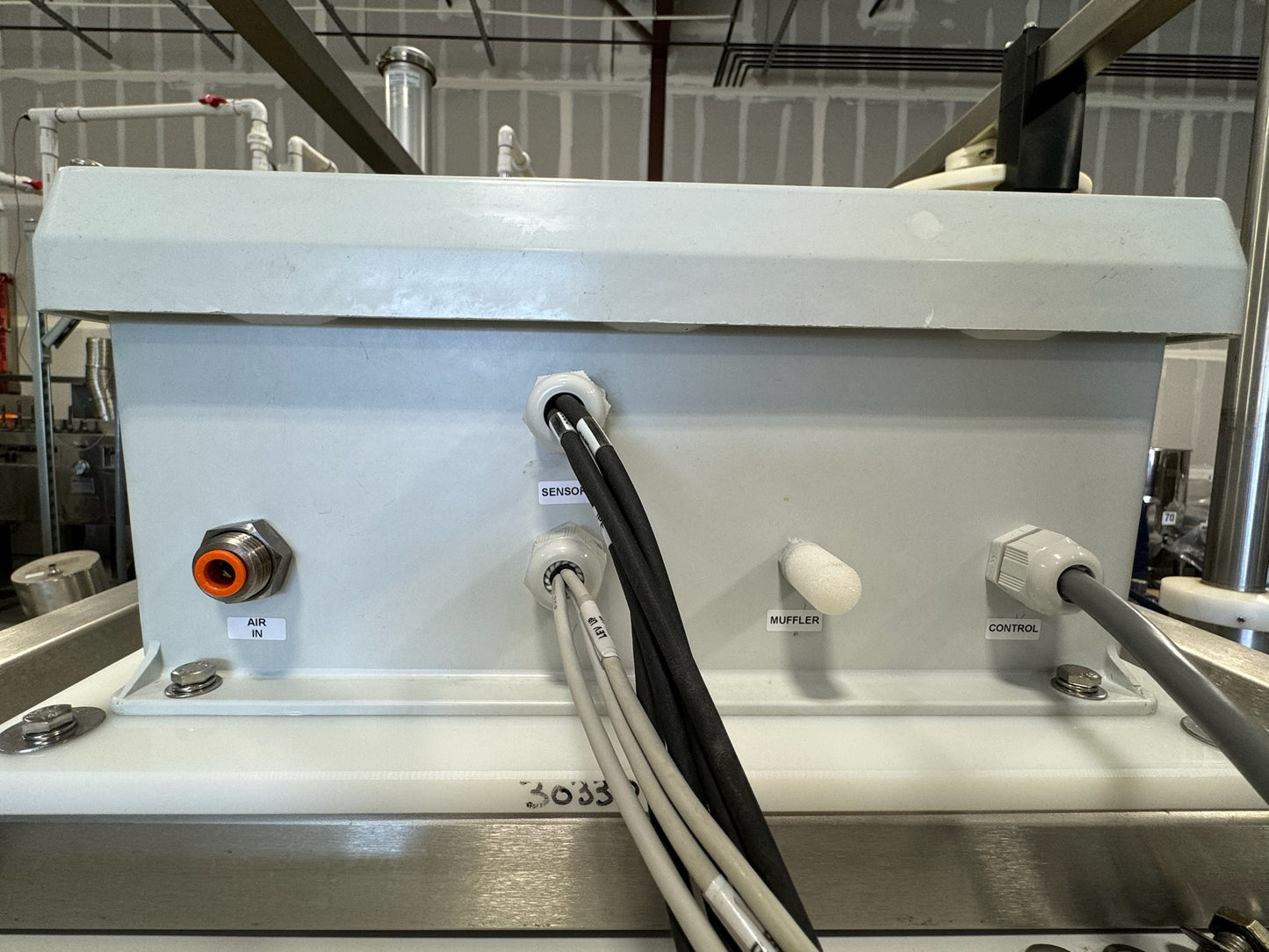Slightly Used Inline Filling Systems - Overflow Filler - 16-20 Head Pressure overflow hot filler, with feed tank, Serial # 46910, 220 Volt