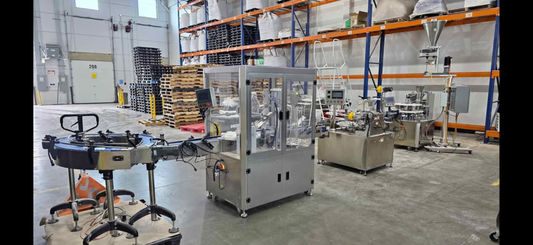 Slightly Used - Full Tub Filling Production Line - Tub Filler, Tub Sealer, Tub Capper, Spee-dee Filler, Conveyor sections