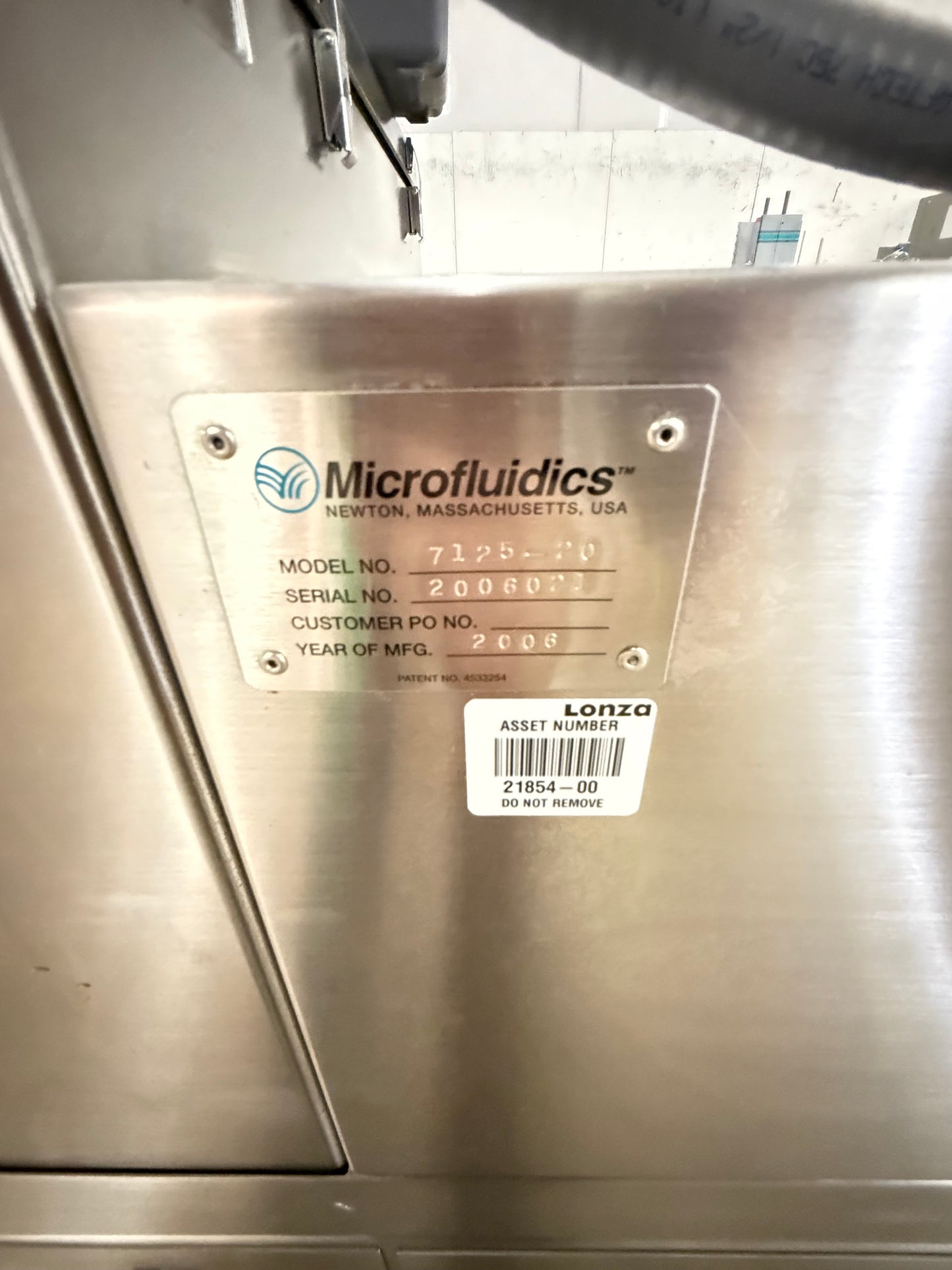 Microfluidizer Processor M7125, 20,000 PSI - Model: 7125-20 with Sample Cooler Model FLF 6225S, and DD Product pump