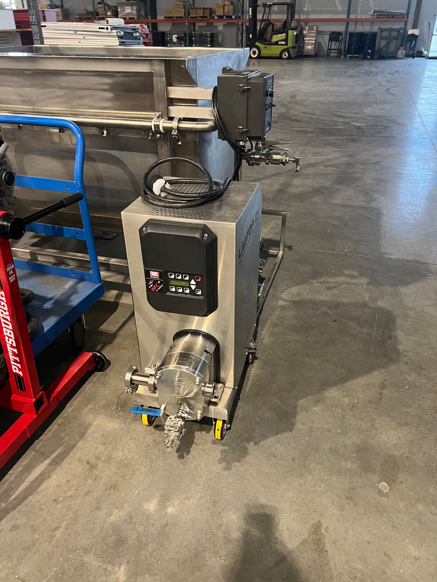 Pre-Owned Unibloc PD Pump Model Labtop 400-450, TC Ports, On Casters with Plug, VFD