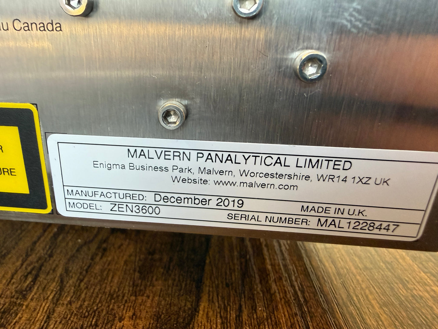 Malvern - Micron Analizer - Zetasizer Nano-ZS - ZEN3600